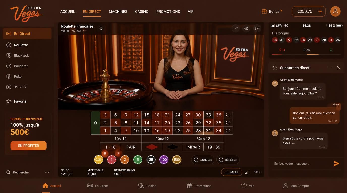 Jeux en direct sur mobile